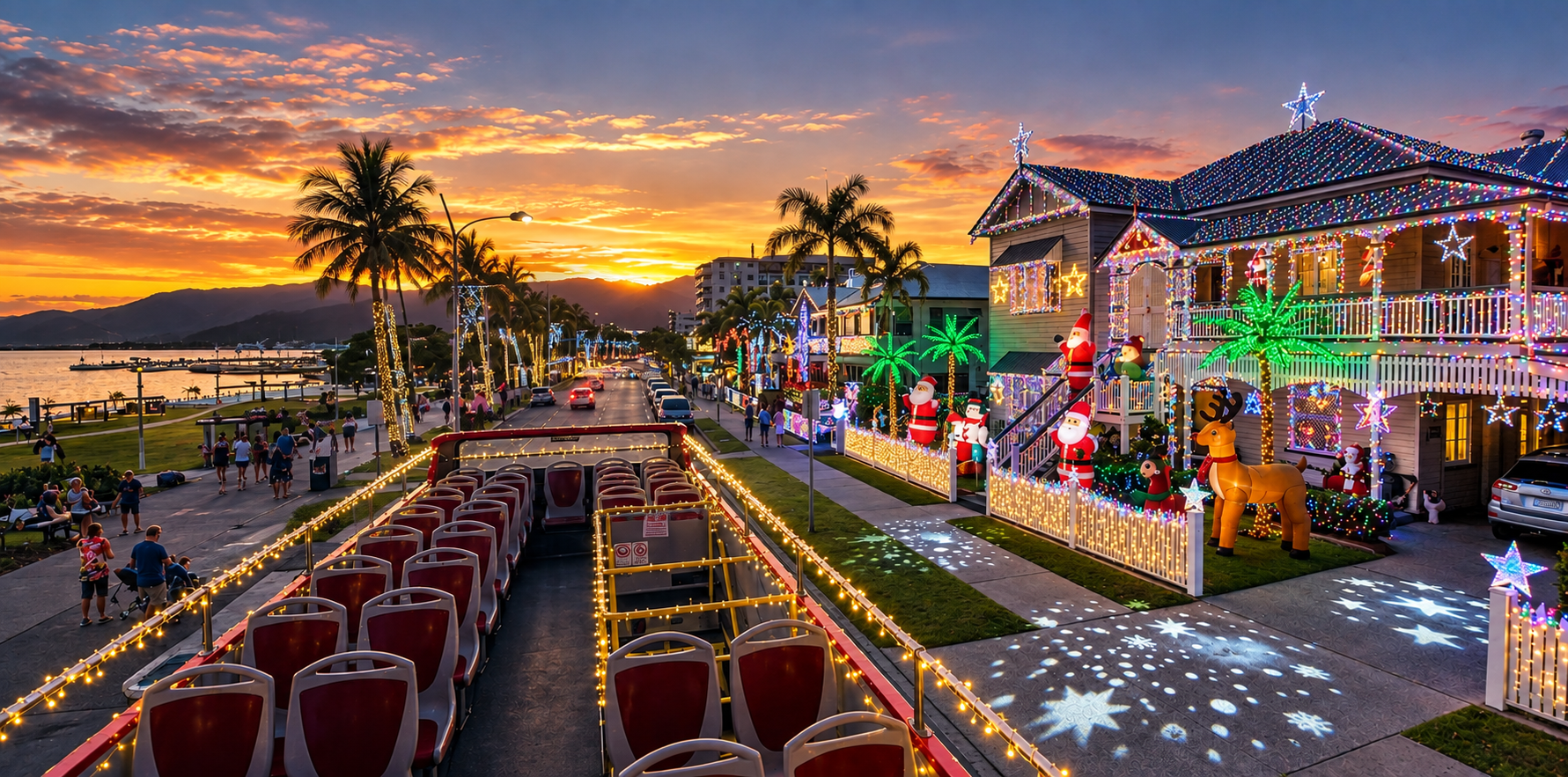 Christmas lights display hero photo for the Cairns and Beaches Christmas Lights Trail